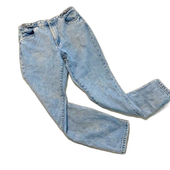 Blank NYC The Bleecker size 28 Light Wash Belt Appliqué Western Mom Jeans - Picture 2 of 12